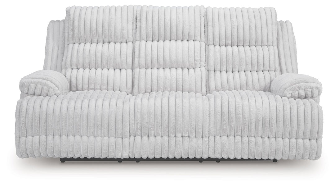 Rhines Falls - Reclining Power Sofa With Drop Down Table - Alloy