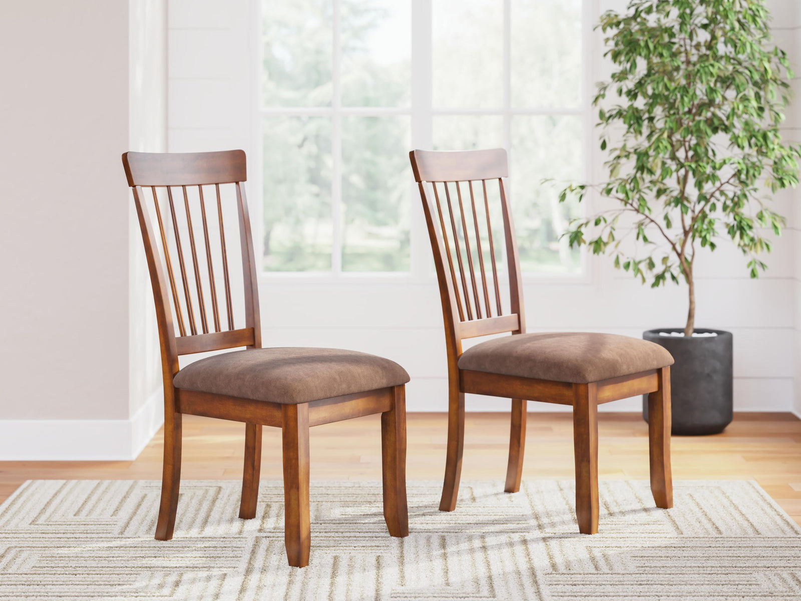Berringer - Dining UPH Side Chair (Set of 2) - Rustic Brown – alternate view 2