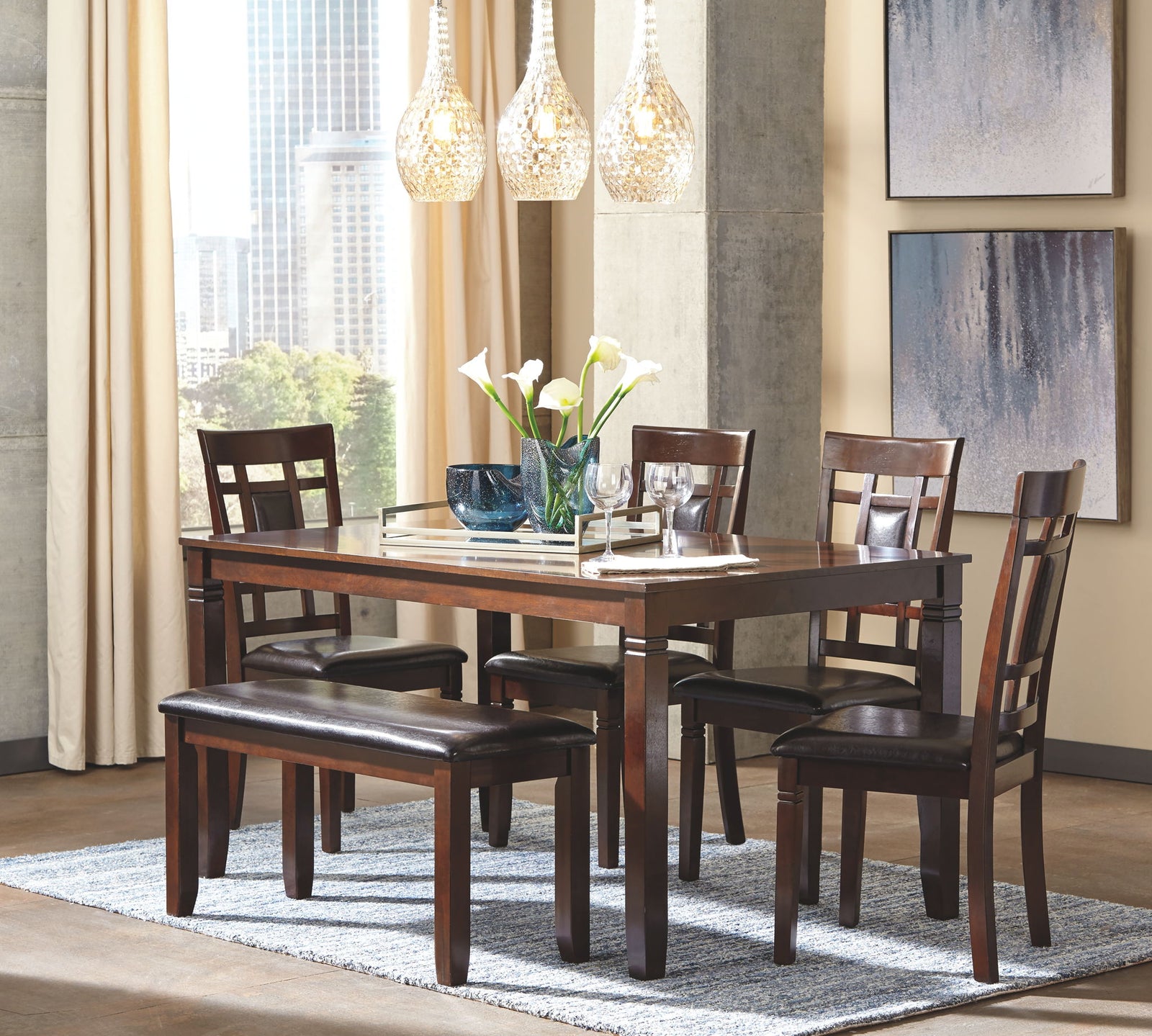 Bennox - Dining Room Table Set (Set of 6) - Brown – alternate view 2