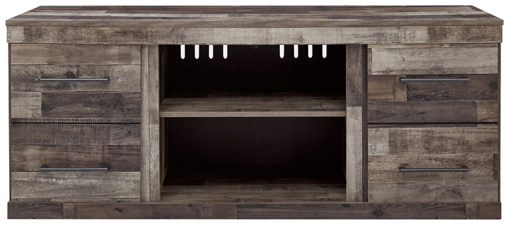 Derekson - LG TV Stand w/Fireplace Option - Multi Gray