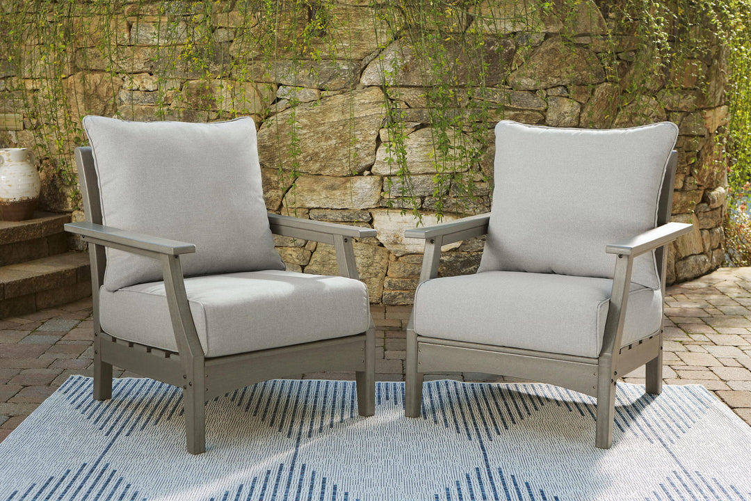 Visola - Lounge Chair w/Cushion (Set of 2) - Gray – alternate view 2