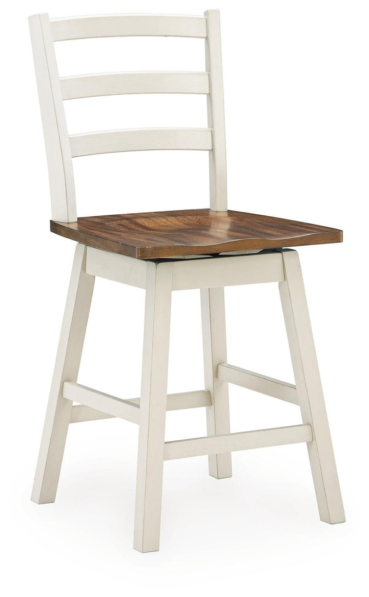 Brinfern - Swivel Stool (Set of 2) - Brown / Antique White