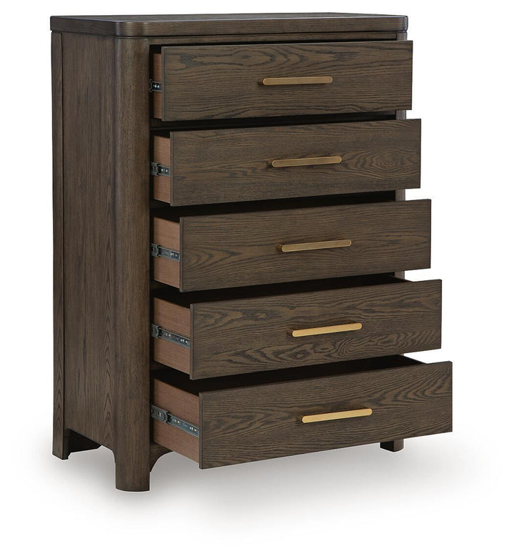 Radkin - Five Drawer Chest - Burnished Brown – alternate view 3
