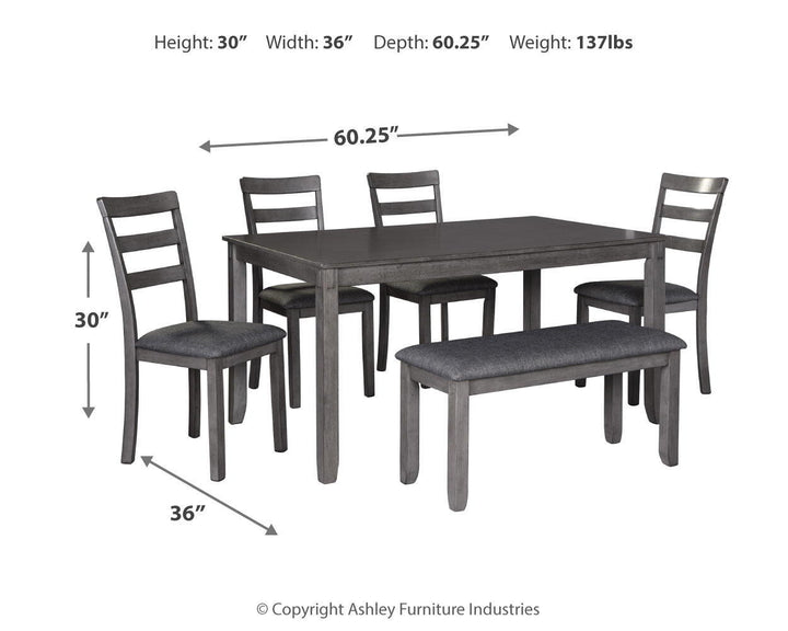 Bridson - RECT DRM Table Set (Set of 6) - Gray – alternate view 2