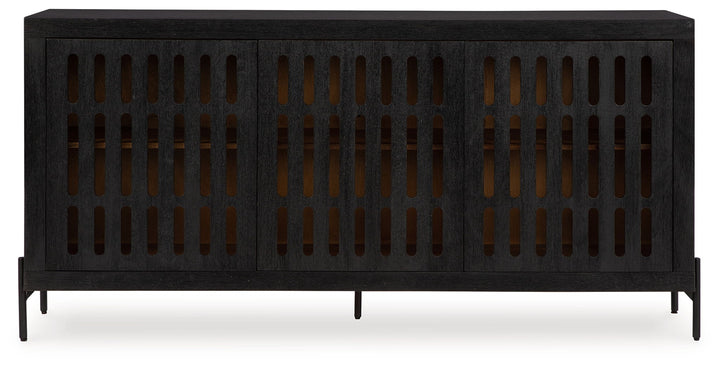 Vallisburg - Accent Cabinet - Black / Natural