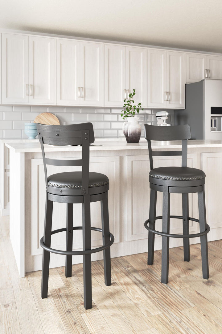 Valebeck - Tall Upholstered Swivel Barstool – alternate view 4