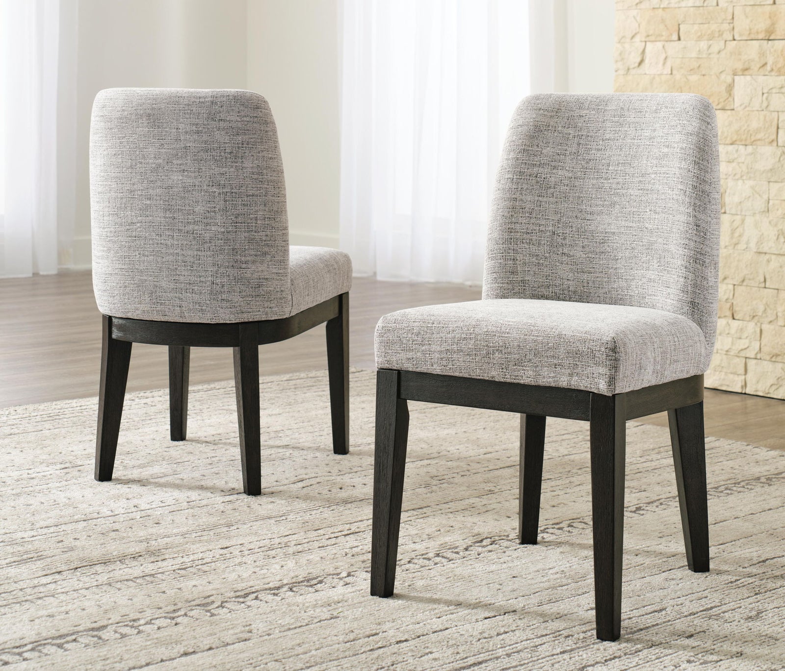 Burkhaus - Dining UPH Side Chair (Set of 2) - Beige / Dark Brown – alternate view 2