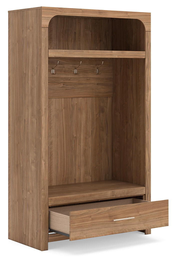 Dovander - Hall Tree With Storage Bench - Brown – alternate view 2