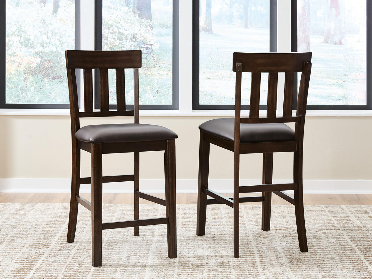 Haddigan - Upholstered Barstool (Set of 2) - Dark Brown – alternate view 2
