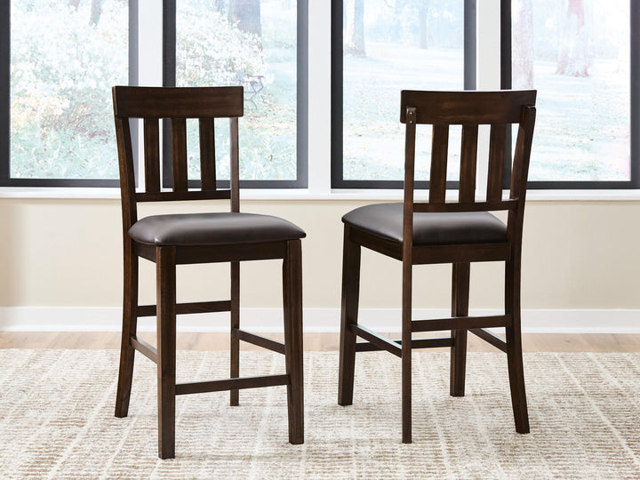 Haddigan - Upholstered Barstool (Set of 2) - Dark Brown – alternate view 2