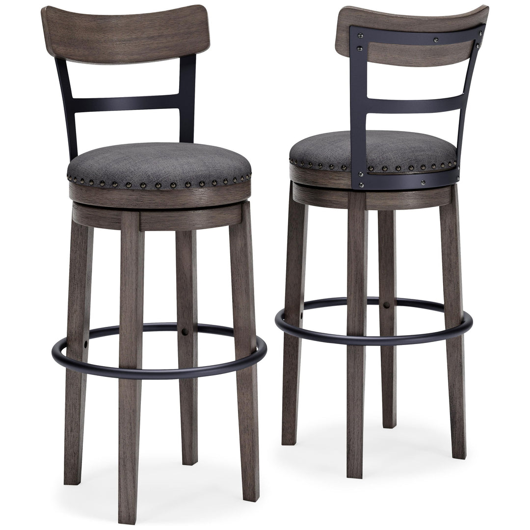 Caitbrook - Tall UPH Swivel Barstool - Gray – alternate view 2