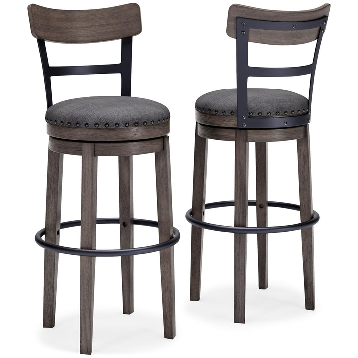 Caitbrook - Tall UPH Swivel Barstool - Gray – alternate view 2