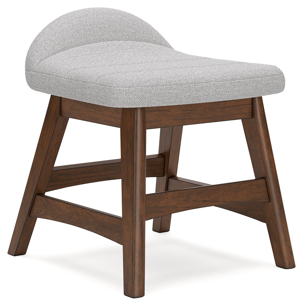 Lyncott - Home Office Desk Chair - Light Gray / Brown – alternate view 2