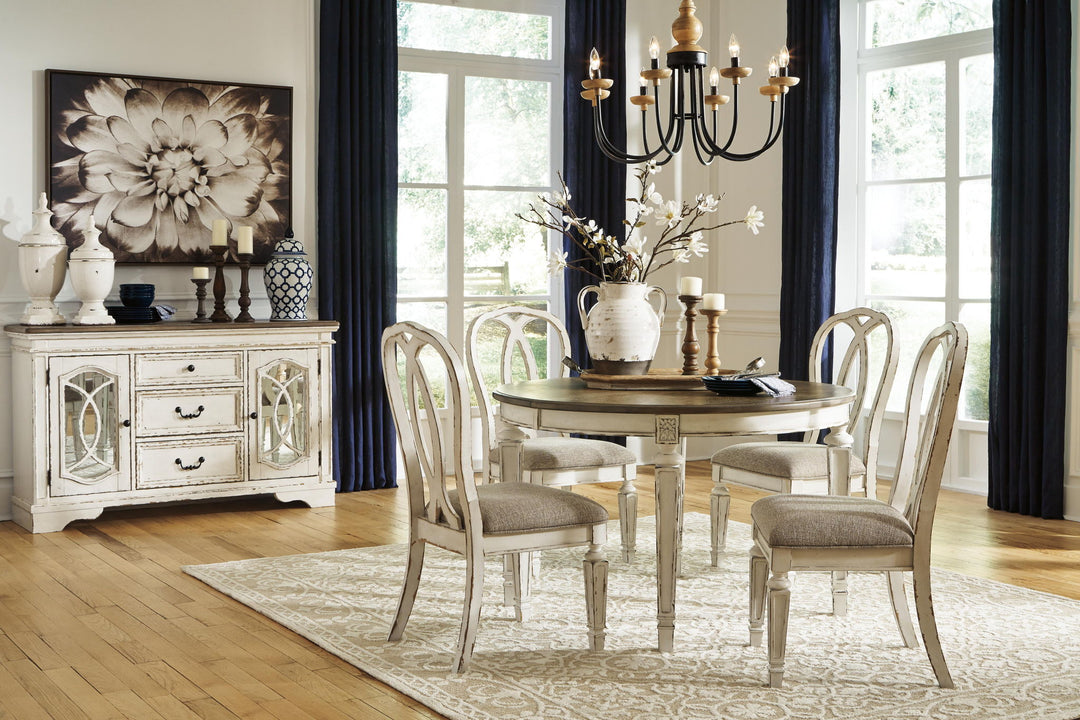 Realyn - Oval Dining Room Extension Table - Chipped White – alternate view 4