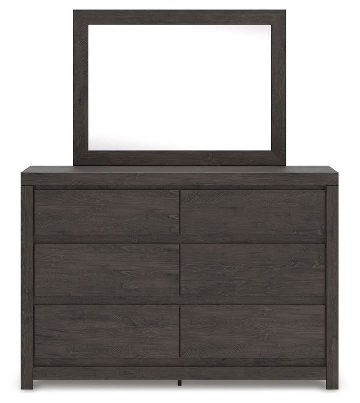 Fraluna - Dresser And Mirror - Charcoal