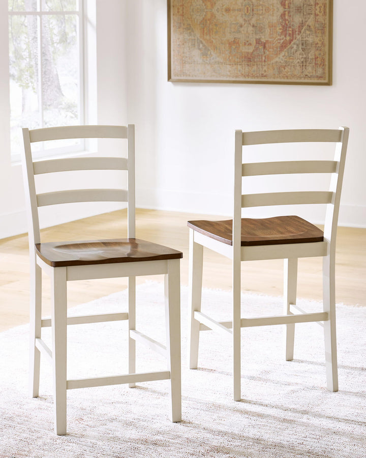 Brinfern - Barstool (Set of 2) - Brown / Antique White