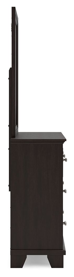 Covetown - Dresser And Mirror - Dark Brown – alternate view 3