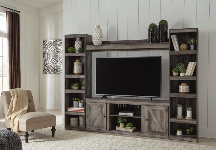 Wynnlow - 4-Piece Entertainment Center With LG TV Stand W/Fireplace Option - Gray – alternate view 3