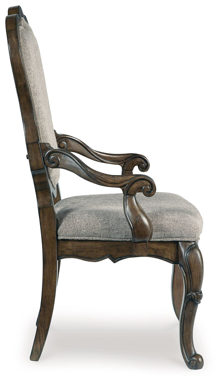 Maylee - Dining Upholstered Arm Chair (Set of 2) - Dark Brown – alternate view 4