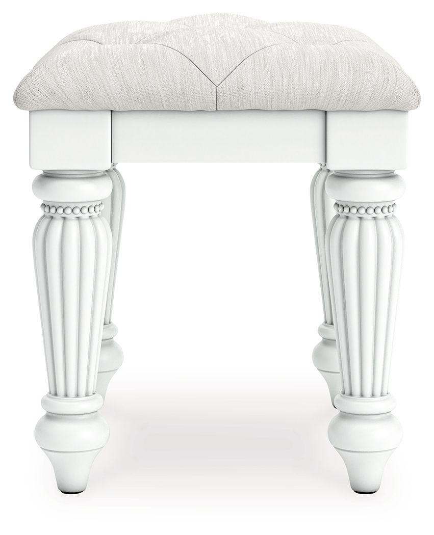 Kozlani - 3 Pc. - Vanity, Mirror And Stool - White
