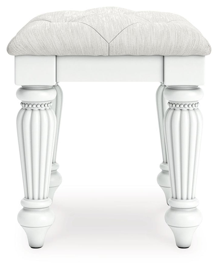 Kozlani - 3 Pc. - Vanity, Mirror And Stool - White