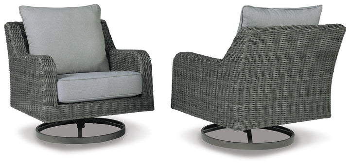 Elite Park - Swivel Lounge w/ Cushion - Gray – alternate view 2
