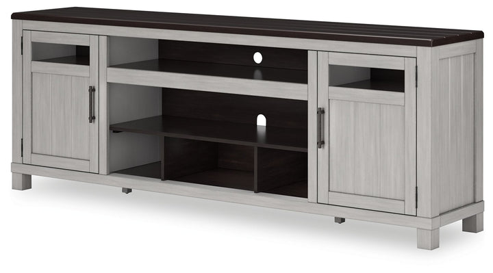 Darborn - XL TV Stand W/Fireplace Option - Gray / Brown