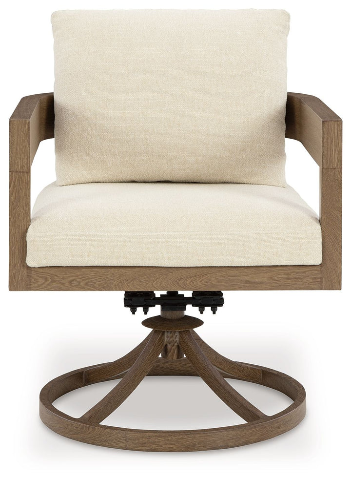 Serene Bay - Swivel Chair With Cushion (Set of 2) - Dark Brown / White