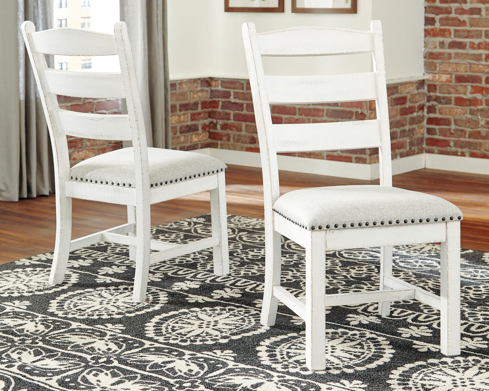 Valebeck - Dining UPH Side Chair (Set of 2) - Beige / White – alternate view 2