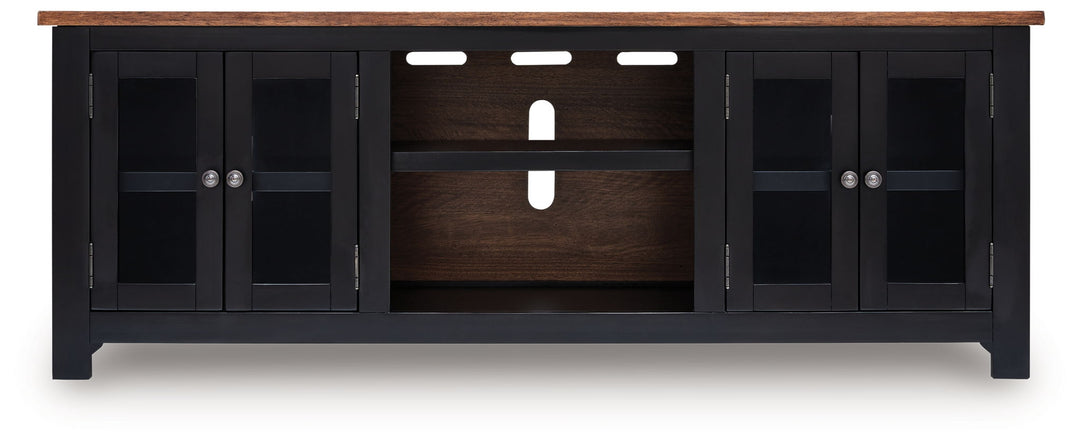 Wildenauer - XL TV Stand With Fireplace Option - Brown / Black