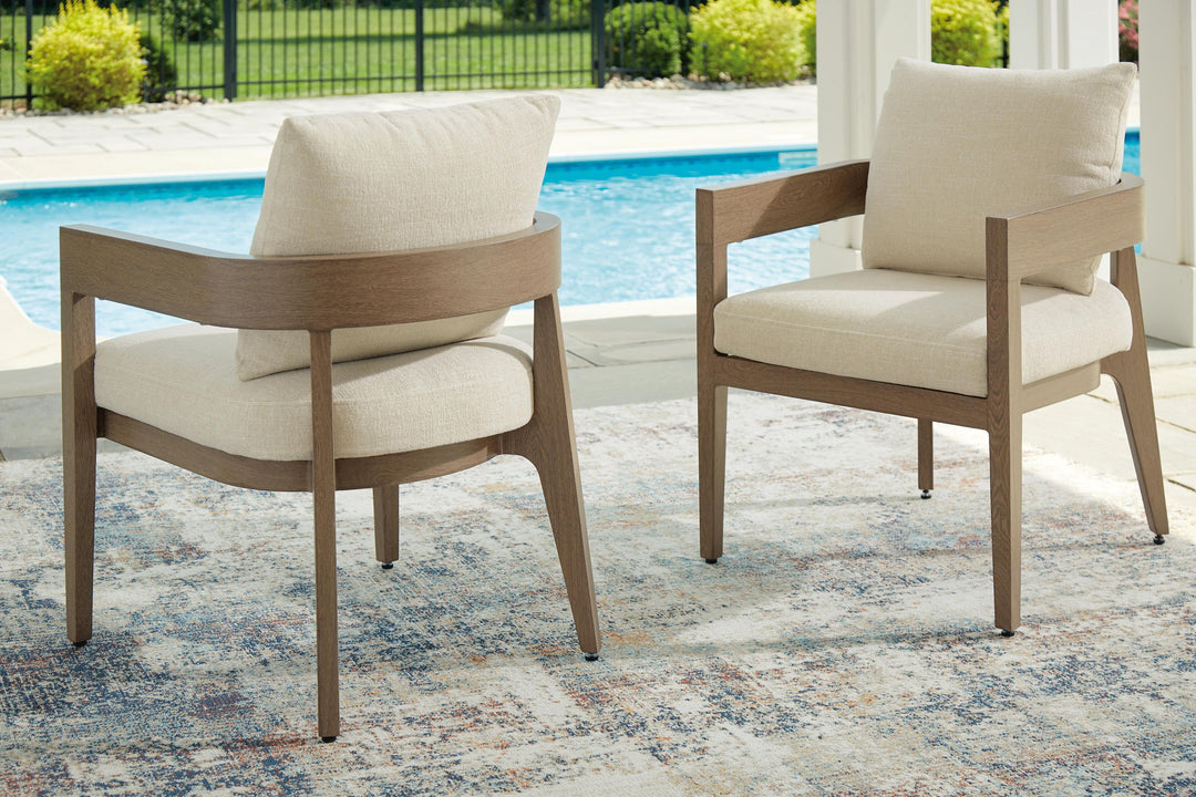 Serene Bay - Arm Chair With Cushion (Set of 2) - Dark Brown / White – alternate view 3