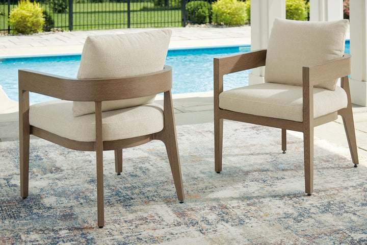 Serene Bay - Arm Chair With Cushion (Set of 2) - Dark Brown / White – alternate view 3