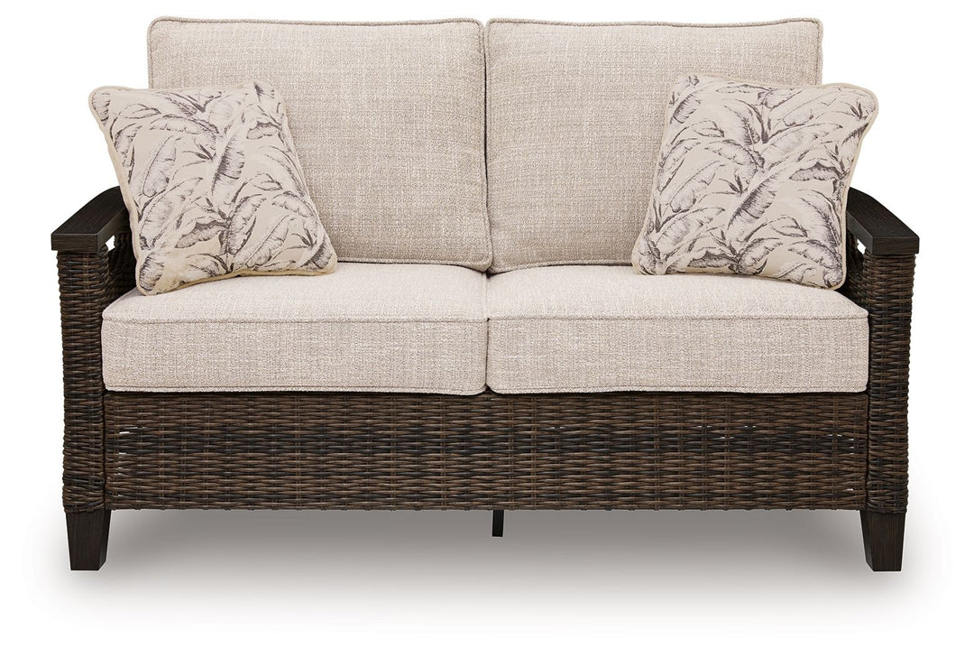 Monterey Point - Loveseat With Cushion - Dark Brown