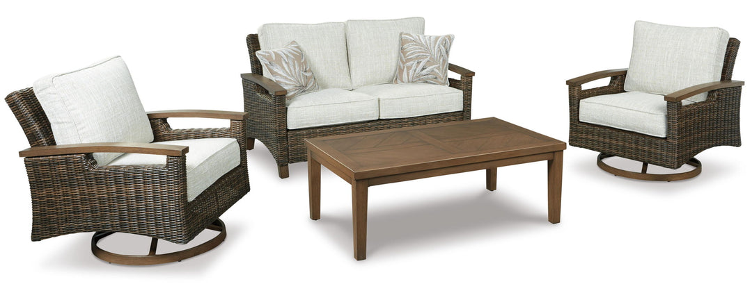 Paradise Trail - Loveseat w/Cushion - Medium Brown – alternate view 4