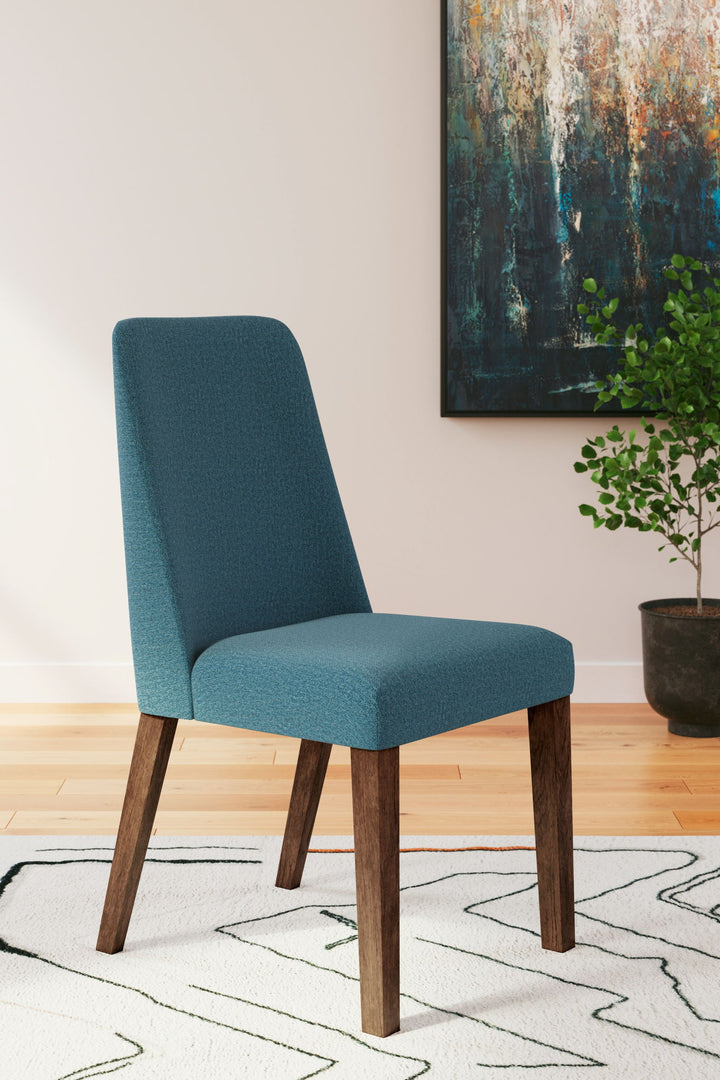 Lyncott - Dining Uph Side Chair (Set of 2) - Blue / Brown – alternate view 2