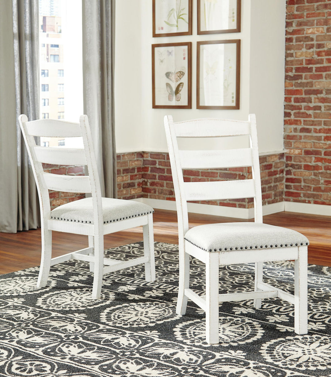 Valebeck - Dining UPH Side Chair (Set of 2) - Beige / White – alternate view 3