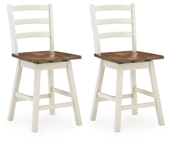Brinfern - Swivel Stool (Set of 2) - Brown / Antique White