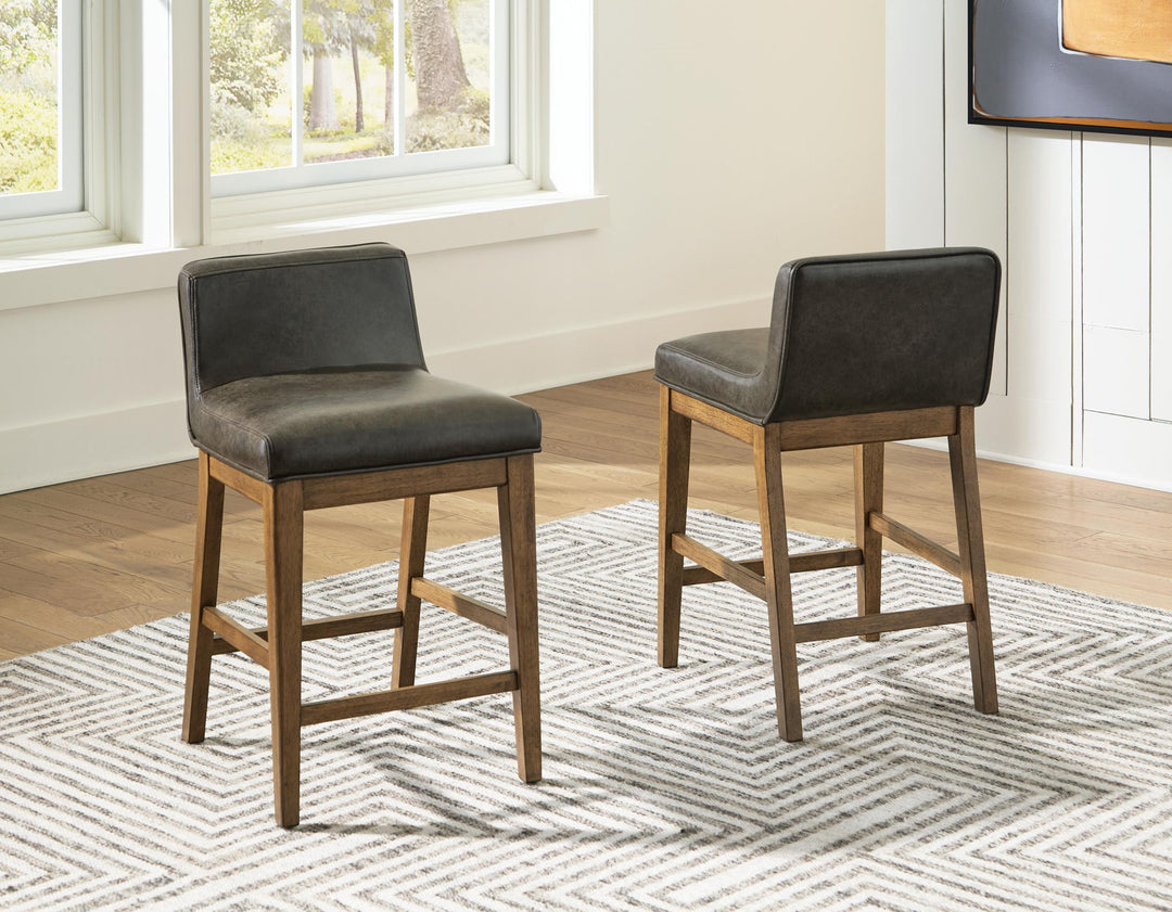 Cabalynn - Upholstered Barstool (Set of 2) - Two-tone Brown – alternate view 4