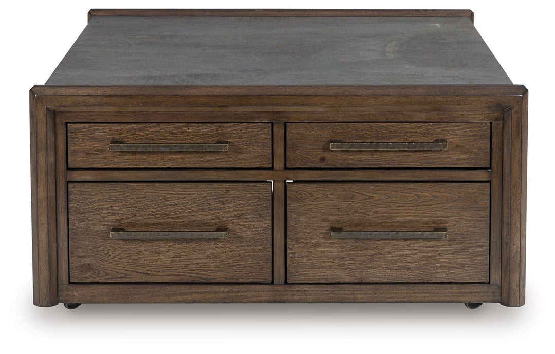 Kallenny - Square Cocktail Table - Brown / Gray