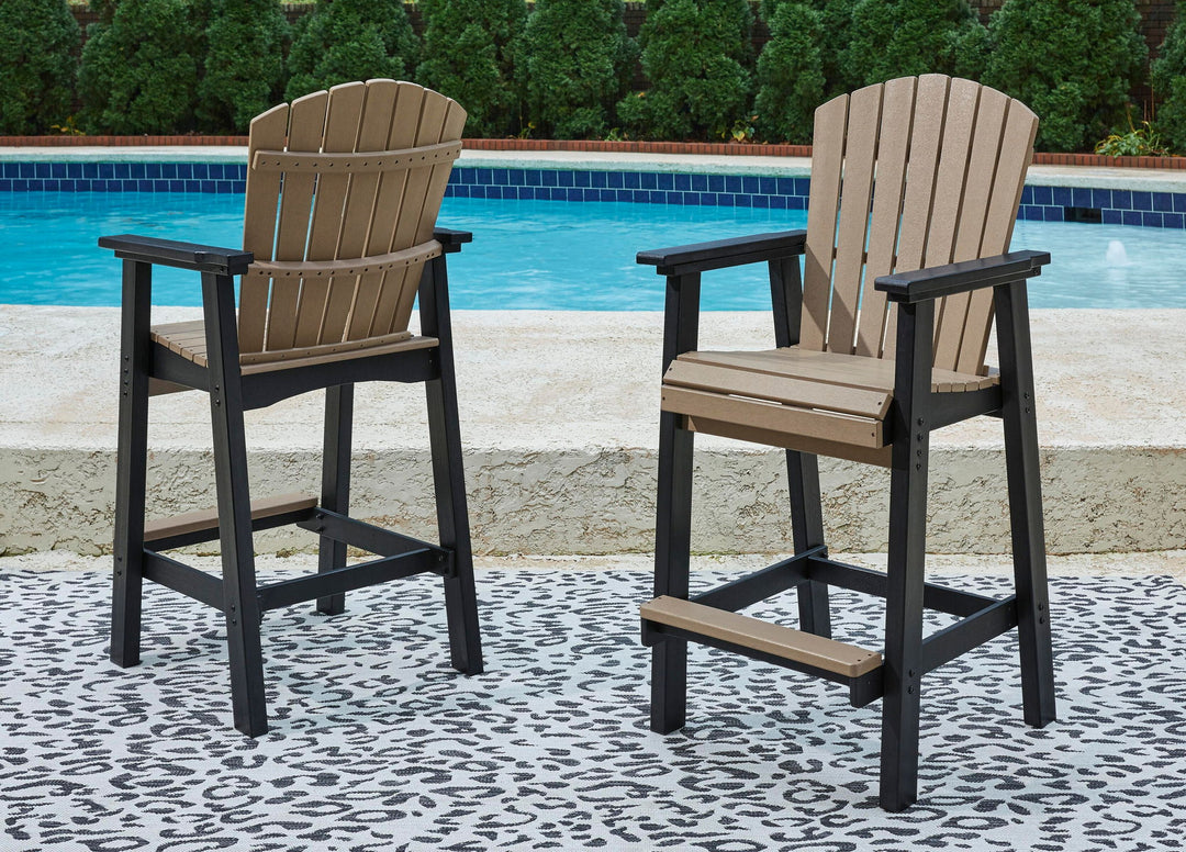 Fairen Trail - Tall Barstool (Set of 2) - Black / Driftwood – alternate view 3