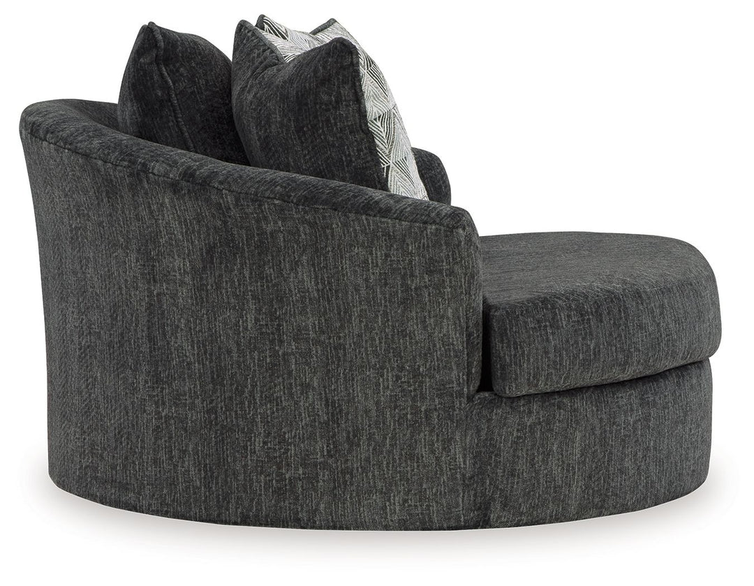 Biddeford - Oversized Swivel Accent Chair - Shadow