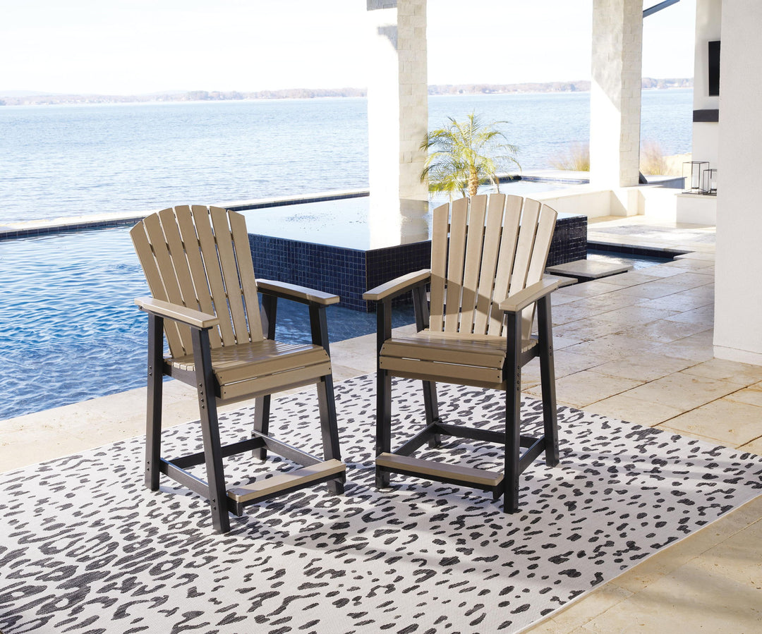 Fairen Trail - Barstool (Set of 2) - Black / Driftwood – alternate view 4