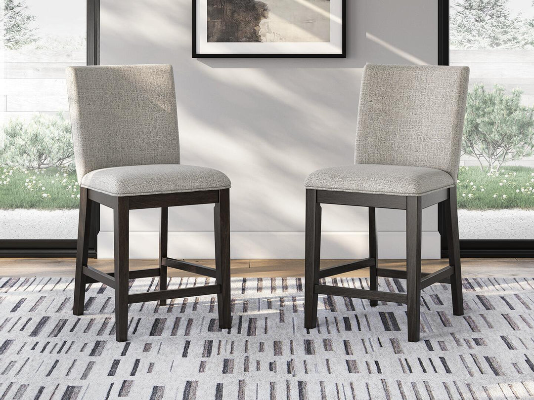 Neymorton - Upholstered Barstool (Set of 2) - Dark Grayish Brown – alternate view 4