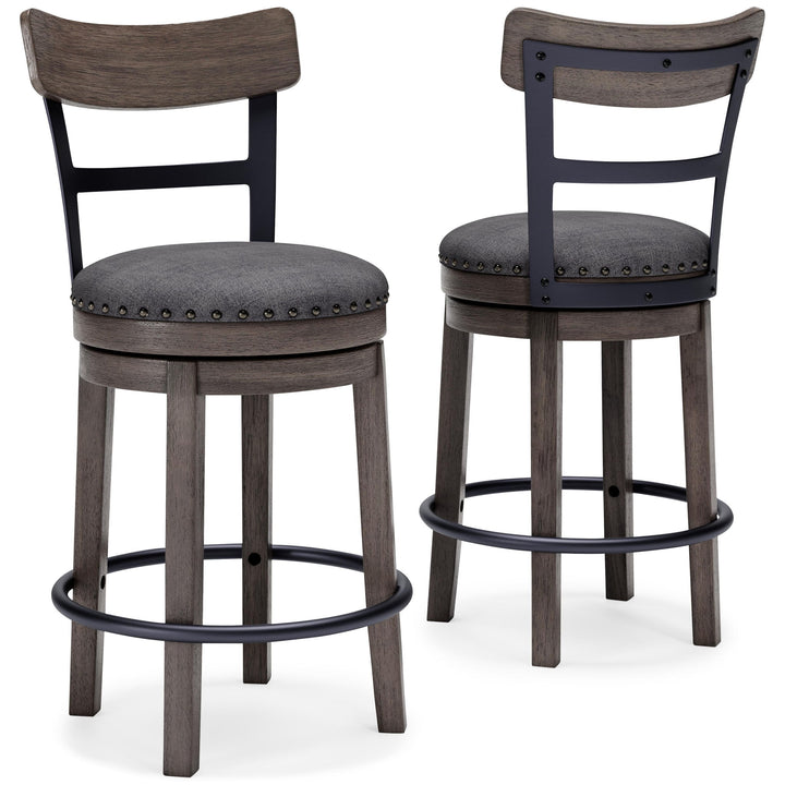 Caitbrook - UPH Swivel Barstool  - Gray – alternate view 2
