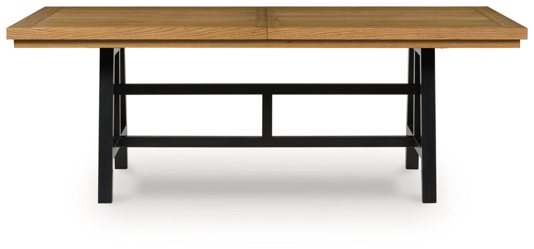 Galliden - Rectangular Dining Room Extension Table - Black / Brown