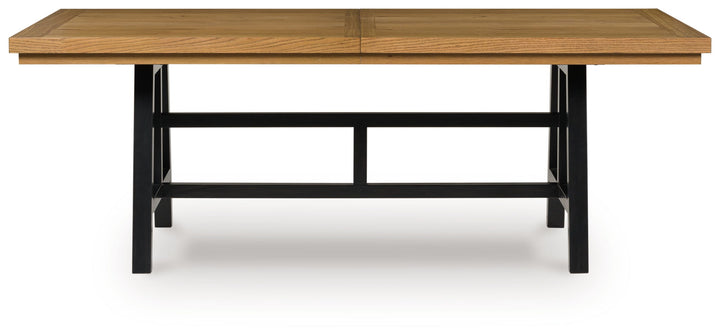 Galliden - Rectangular Dining Room Extension Table - Black / Brown