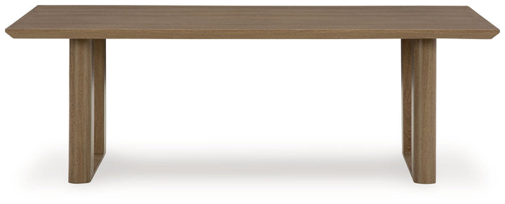 Serene Bay - Rectangular Dining Table With Umbrella Option - Dark Brown