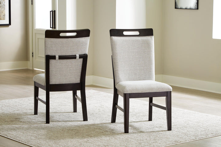 Neymorton - Dining Upholstered Side Chair (Set of 2) - Light Gray / Brown – alternate view 4