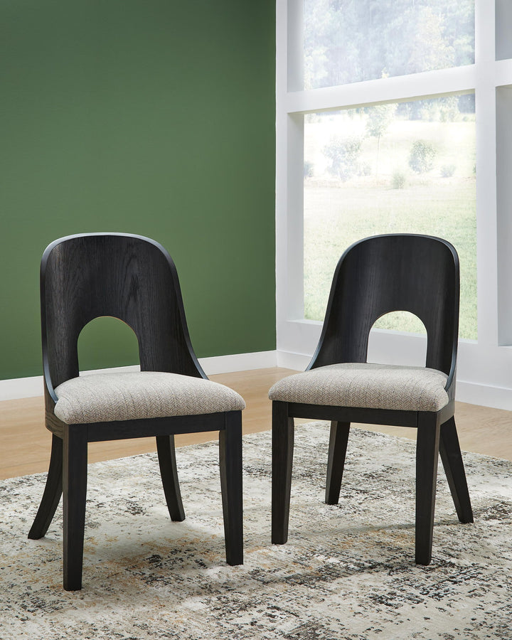 Rowanbeck - Dining Upholstered Side Chair (Set of 2) - Gray / Black – alternate view 4