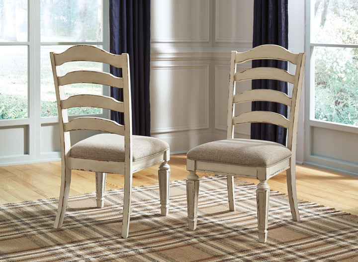 Realyn - Dining UPH Side Chair (Set of 2) - Ladderback - Chipped White – alternate view 3